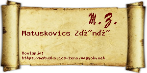 Matuskovics Zénó névjegykártya